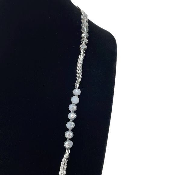 Chloe + Isabel Necklace Women's Silver Blue Beaded Chain - Picture 3 of 6